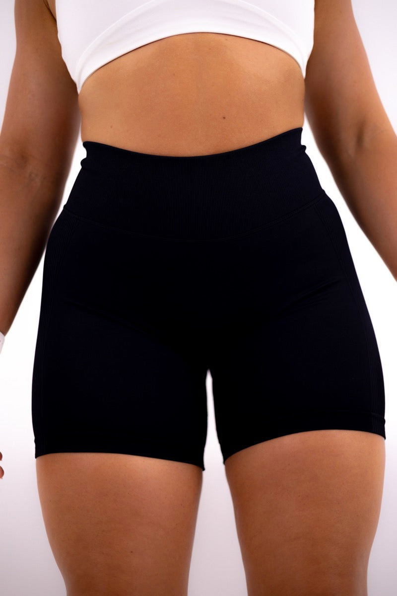 Scrunch Butt Lift Bike Shorts 4''- Black